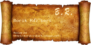 Borik Róbert névjegykártya